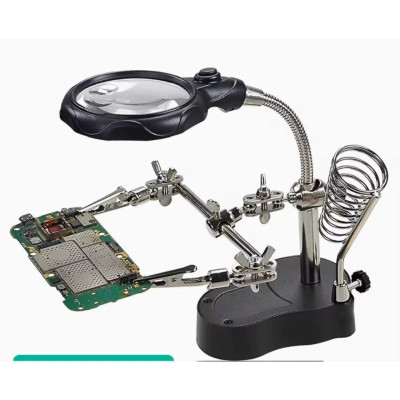 Kính Lúp Kẹp Hàn Mạch Điện Tử - Đèn LED Sáng, Loại Tốt, Chắc Chắn