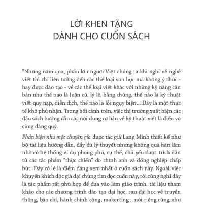 Phản Biện Như Một Chuyên Gia - Lập Luận Sắc Bén Và Tư Duy Hiệu Quả