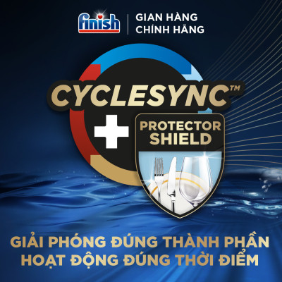 Combo Finish: Viên rửa chén Ultimate 18 viên + Nước làm bóng 500ml + Muối rửa chén 1kg
