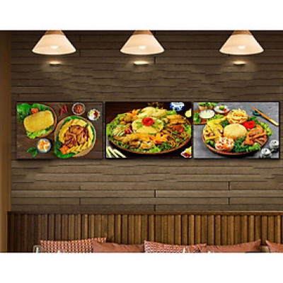 (HCM) Tranh bún bò huế 6, tranh treo tường tráng gương trang trí quán ăn,nhà hàng kèm đinh treo