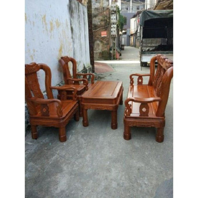 Bộ Bàn Ghế Giả Cổ Minh Quốc Triện gỗ hương vân đồ gỗ BÌNH LONG