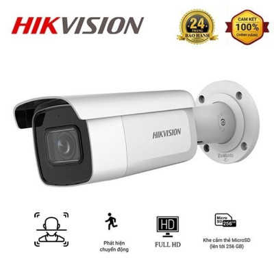 CAMERA IP HIKVISION DS-2CD2683G2-IZS 8MP nhận diện người và xe, hỗ trợ thẻ nhớ và POE ,.-Hàng chính hãng
