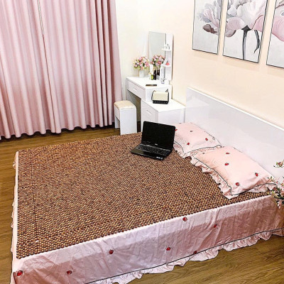 Chiếu Hạt Gỗ Hương Cao Cấp - Kích Thước 1,2mx1,9m hạt 1.8cm ( video , hình thật )