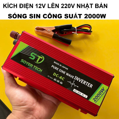 Bộ Biến Tần Kích 12V Lên 220V - 2000W Nhật Bản Inverter Sóng Sin Chuẩn – Loại Xịn, Siêu Bền