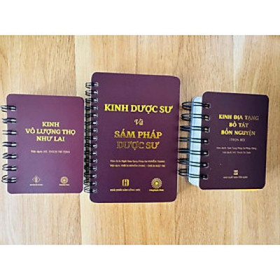 Sách - Combo Kinh Địa Tang, Kinh Vô Lượng Thọ, Kinh Dược Sư Và Dược Sư Sám ( gáy lò xo, khổ mini)