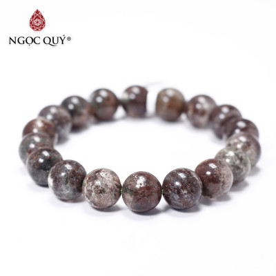 Vòng thạch anh ưu linh rêu nâu 11mm mệnh thổ, kim - Ngọc Quý Gemstones