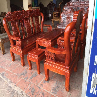 Bộ bàn ghế Minh Quốc Voi gỗ Xà Cừ