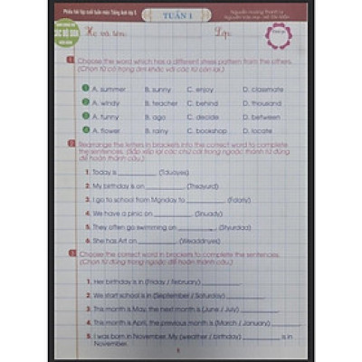 Sách - Phiếu Bài Tập Cuối Tuần Môn Tiếng Anh Lớp 5 - Dùng Chung Cho Các Bộ SGK Hiện Hành - Hồng Ân