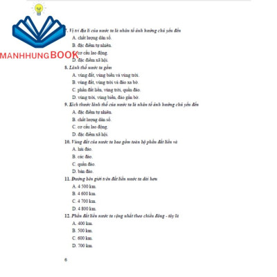 SÁCH - Trắc nghiệm địa lí 8 (dùng chung cho các bộ sgk hiện hành)