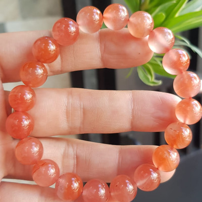 Vòng đeo tay nữ chuỗi mới đá mã não hồng cam bóng mượt đẹp size vòng hạt 10mm nam nữ mệnh hỏa mệnh thổ đeo ạ