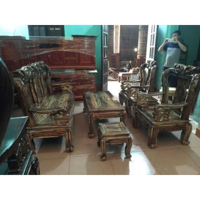 Bộ bàm ghế gỗ tràm tay 10 gồm 6 món