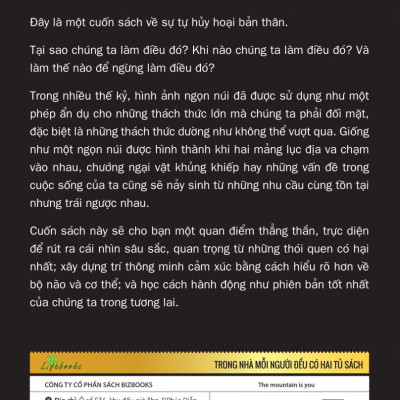 Sách THE MOUNTAIN IS YOU - Nếu Không Giải Quyết Vấn Đề, Bạn Sẽ Trở Thành Vấn Đề - BẢN QUYỀN