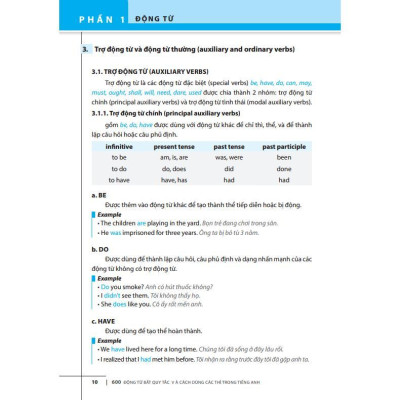 Sách - 600 Động Từ Bất Quy Tắc Và Cách Dùng Các Thì Trong Tiếng Anh - Minh Thắng