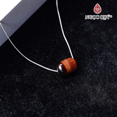 Mặt dây chuyền lu thống đá mã não đỏ tặng dây bạc - Ngọc Quý Gemstones