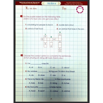 Sách - Phiếu Bài Tập Cuối Tuần Môn Tiếng Anh Lớp 5 - Dùng Chung Cho Các Bộ SGK Hiện Hành - Hồng Ân