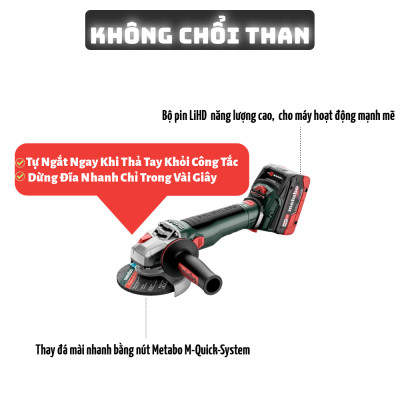 Máy Mài Góc Không Dây Metabo WPB 18 LTX BL 125 QUICK