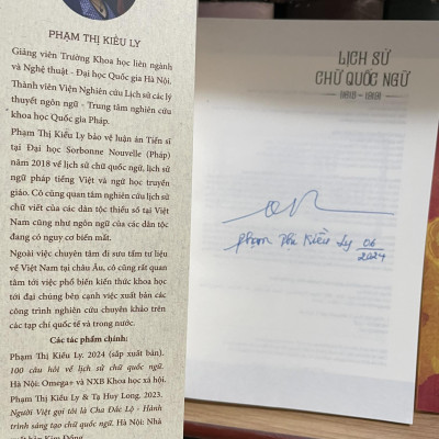 LỊCH SỬ CHỮ QUỐC NGỮ 1615-1919 . SÁCH CÓ KÝ TẶNG CỦA TÁC GIẢ
