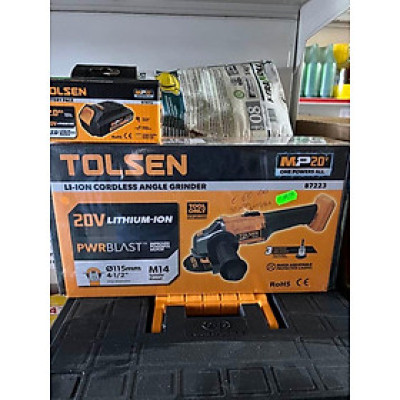 THÂN MÁY MÀI GÓC PIN 20V 115MM TOLSEN 87223 - HÀNG CHÍNH HÃNG