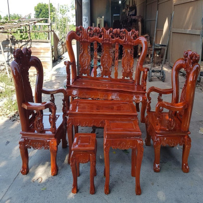 Bộ Bàn Ghế Minh Quốc Đào Gỗ Xà Cừ