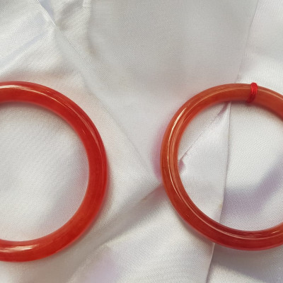 Vòng tay nữ đá Cẩm Thạch Đỏ Đẹp 53mm x cọng 7mm Nữ mệnh hỏa mệnh thổ 52kg - 58kg Hợp mệnh hợp công việc may mắn tốt đeo đẹp tay ạ