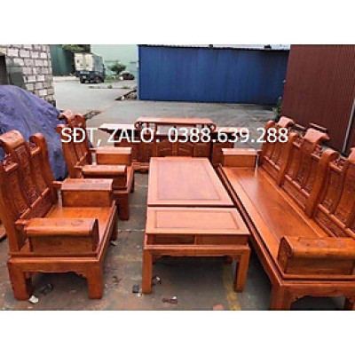 Bộ bàn ghế Âu Á Hộp Cuốn Thư gỗ hương đá