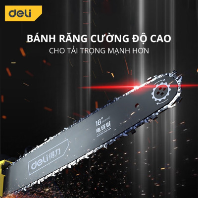 Máy Cưa Xích Điện Cầm Tay Deli - Công Suất Lên Tới 17000W, Lưỡi Cưa 405mm, Động Cơ Lõi Đồng DL674052