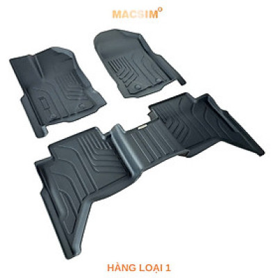 Thảm lót sàn xe ô tô Mazda BT50 2012-2021 (sd3) Nhãn hiệu Macsim chất liệu nhựa TPE cao cấp màu đen