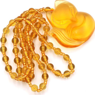 Vòng cổ hồ ly pha lê vàng 3.9 cm HLV1