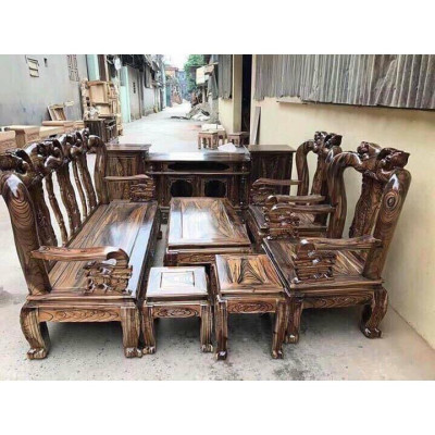 Bộ bàn ghế minh quốc đào gỗ tràm Pu giả mun