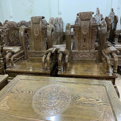 Bộ bàn ghế tần thuỷ hoàng tay 12 gỗ mun đuôi công hàng vip ( Chú Yên - Nghệ An )