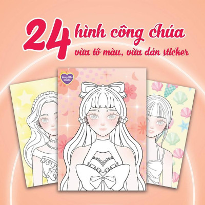 Sách Trang điểm Công chúa Hàn Quốc (Tô màu và bóc dán hơn 100+ stickers cho bé)