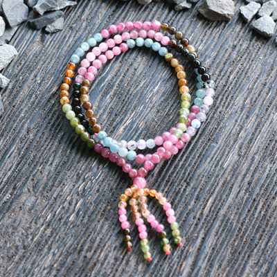 Vòng Chuỗi Tourmaline Đa Sắc 4mm Brazil Ngọc Quý Gemstones GA20