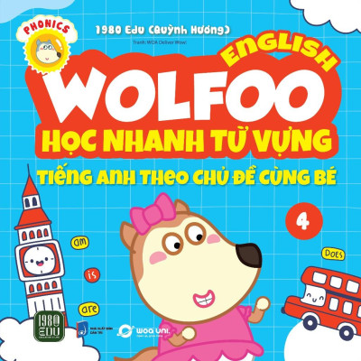 Combo 6 Cuốn Wolfoo English – Học Nhanh Từ Vựng Tiếng Anh  - Bản Quyền
