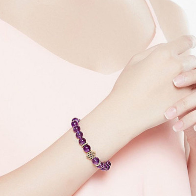 Vòng Đá Thạch Anh Tím Mix Charm Bạc 925 (8mm) Ngọc Quý Gemstones VT160