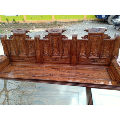 Bàn ghế âu á tay hộp gỗ xoan ta phun vân