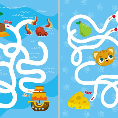 Bộ sách Trò chơi MÊ CUNG phát triển trí tuệ 1234 - phiên bản Wipe Clean: Viết xóa được (dành cho trẻ từ 2-6 tuổi)