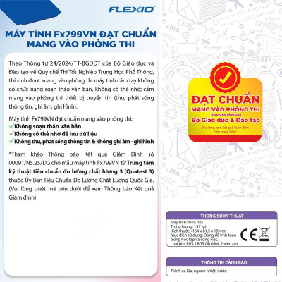Máy Tính Khoa Học Flexio - Thiên Long Fx799VN - Phiên Bản 2025 - Màu Tím