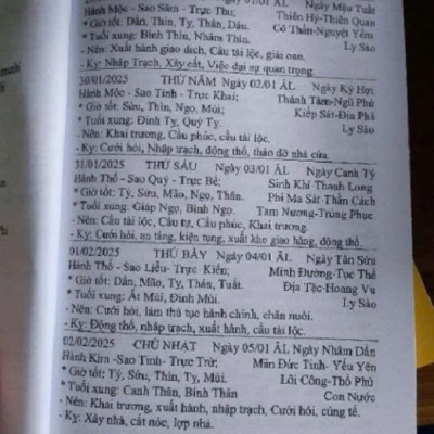 [KoSuyTu] Lịch Vạn Sự 2025