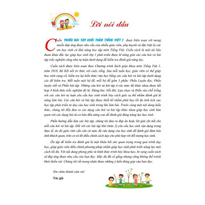 Sách Màu - Phiếu Bài Tập Cuối Tuần Tiếng Việt Lớp 1 - Biên Soạn Theo Chương Trình Mới - Khang Việt Book