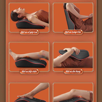 Đệm massage toàn thân 8D đa vị trí phiên bản 618-1 có hồng ngoại 3 cấp độ, mát xa rung tùy chỉnh, 5 chế độ xoa bóp đảo chiều, xoa bóp lưng, vai, gáy đa điểm, hàng chính hãng