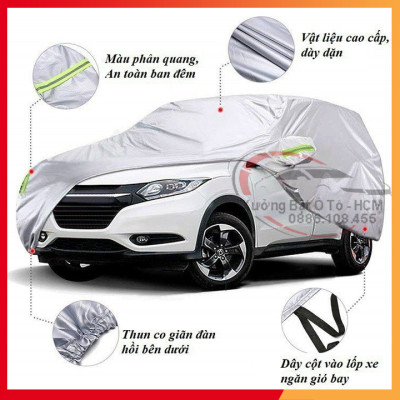 [HYUNDAI SANTAFE] Bạt Phủ Ô Tô Vải Dù Oxford, Tráng Nhôm Cao Cấp, Áo Trùm Bảo Vệ Xe HYUNDAI SANTAFE, Bạc Phủ Trùm Chống Nóng Chống Mưa, Chống Xước Xe, Bạt Của Xưởng Được May Theo Kích Cỡ Xe, Cam Kết Vừa Xe, Bền Và Đẹp Tới 2 Năm
