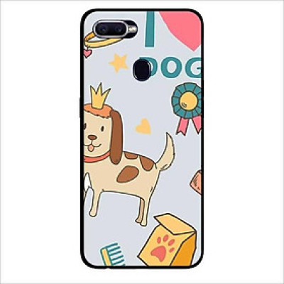 Ốp lưng dành cho Oppo F9 - Realme 2 Pro - A7 ( A5s ) - A12 mẫu Cún Đeo Vương Miệng