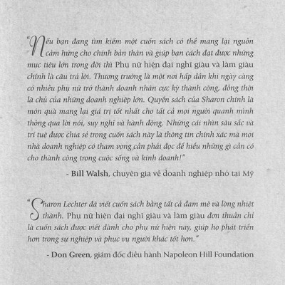 Phụ Nữ Hiện Đại Nghĩ Giàu Và Làm Giàu - Think And Grow Rich For Women - FN