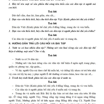 Giải Bài Tập Địa Lớp 9