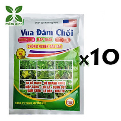 Phân Bón Vua Đâm Chồi Gói 100gr (Combo 10 gói) – Giúp Cây Ra Đọt Đều, Lá Xanh Mượt, Phát Triển Mạnh