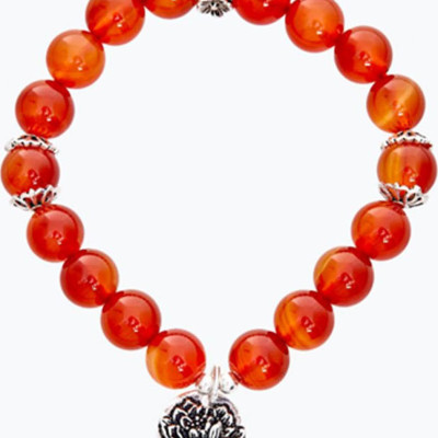 Vòng tay đá thiên nhiên charm hoa sen - Ngọc Quý Gemstones