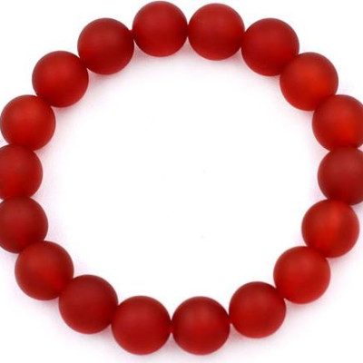 Vòng đeo tay Thạch Anh Đỏ Mờ 10 ly - hợp mệnh Hỏa, mệnh Thổ - Size vừa