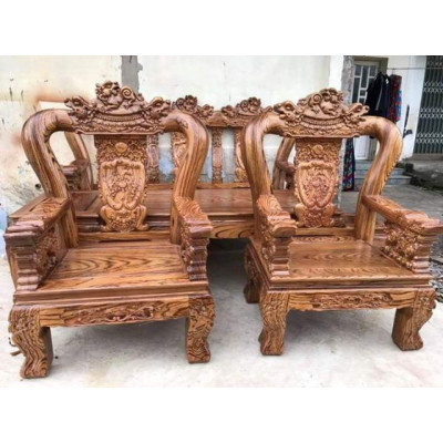 Bộ bàm ghế gỗ tràm tay 10 gồm 6 món