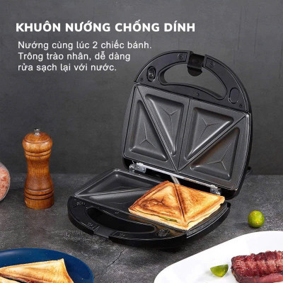 Máy Nướng Bánh Mì Sandwich Làm Nóng Thức Ăn Cho Bữa Sáng Đa Năng Dễ Sử Dụng - Hàng Nhập Khẩu