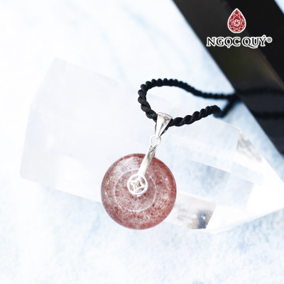 Mặt dây chuyền đồng điếu thạch anh dâu mệnh hỏa,thổ - Ngọc Quý